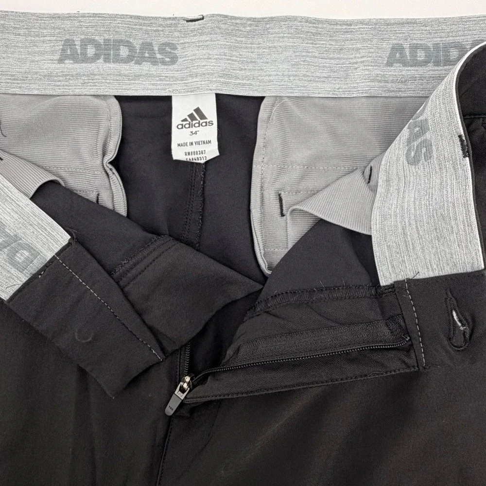 Adidas Ultimate365 Golf Pants Mens 34 x 35 Black Stretch Trousers RN88387